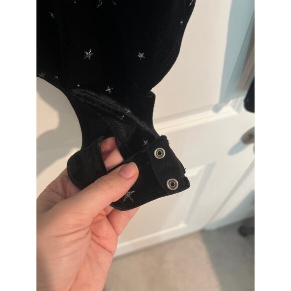 Wild Fable Velvet Stars & Moons Long Sleeve Keyhole Open Back Bodysuit Black S - Picture 5 of 9